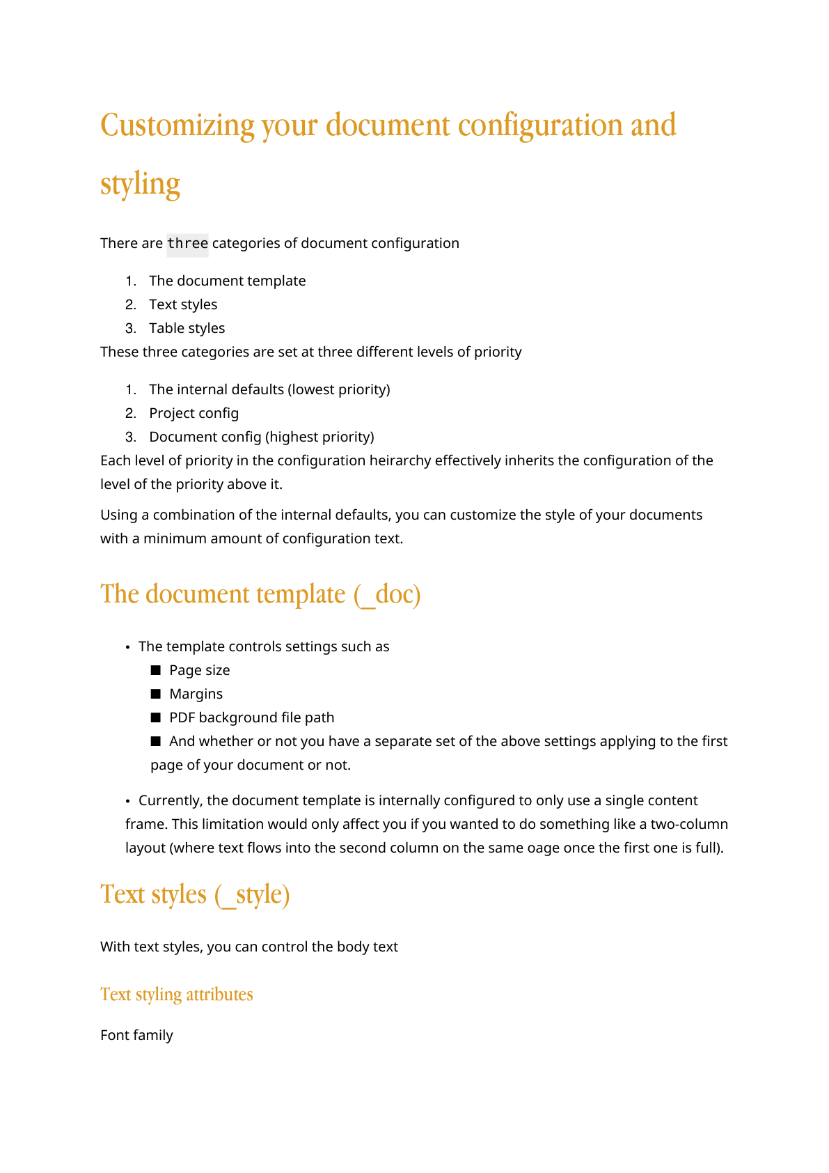 Document configuration, page 1