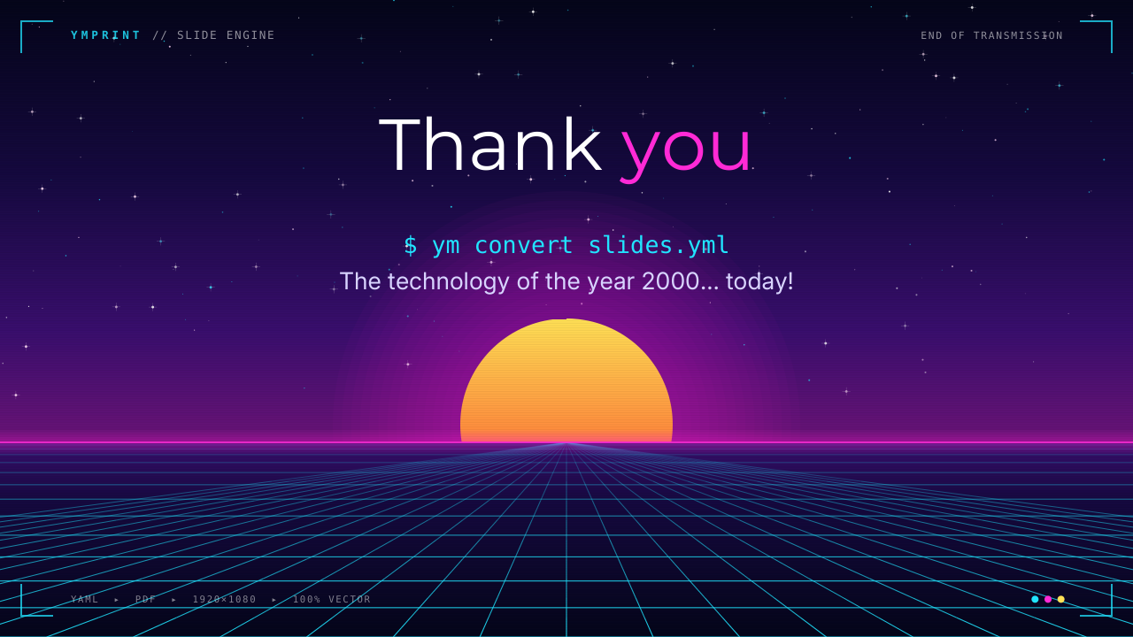 Slides example, closing slide
